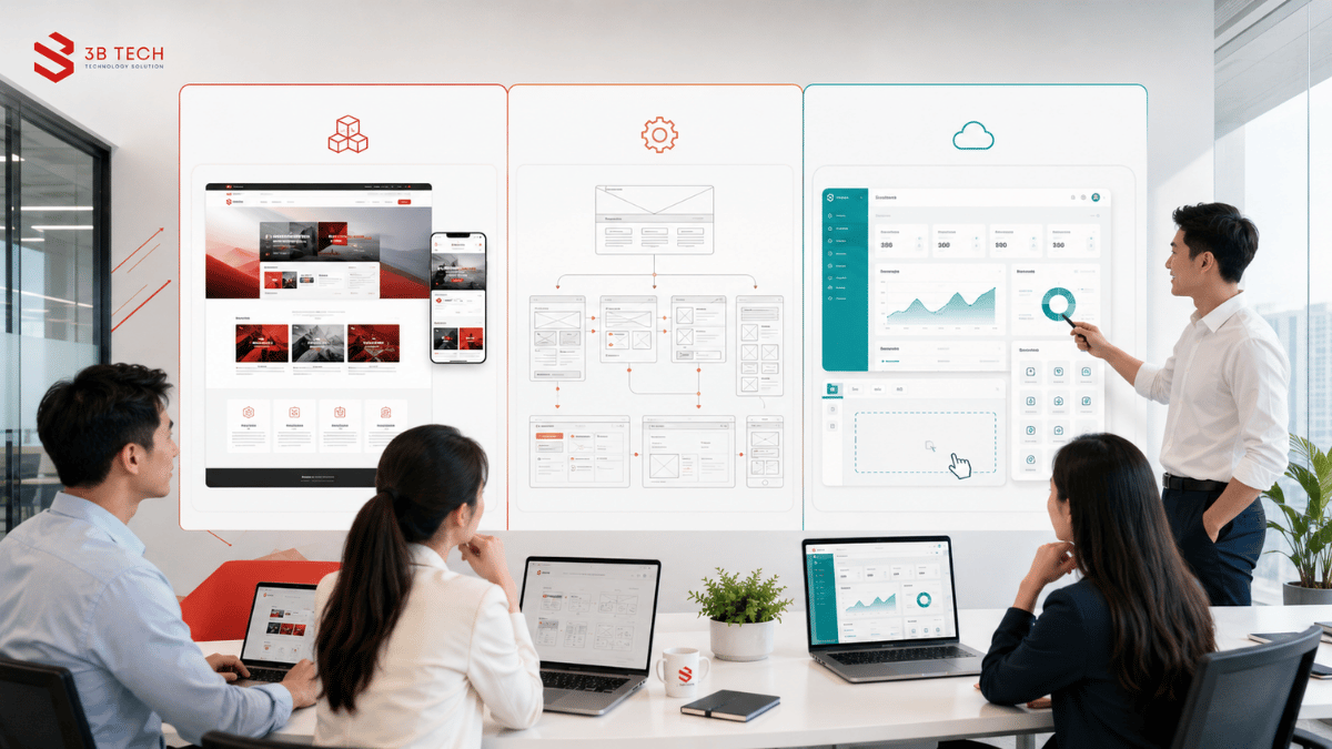 So sánh ba mô hình website theo mẫu, theo yêu cầu và nền tảng thuê bao