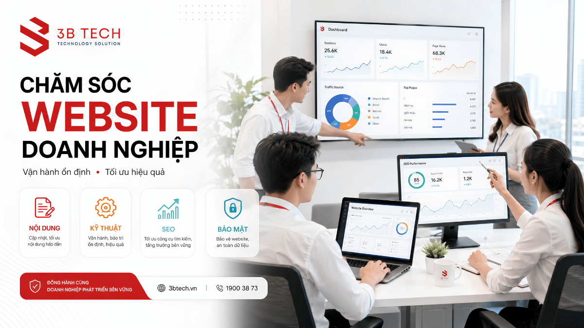 Dịch vụ chăm sóc website gồm nội dung kỹ thuật SEO và bảo mật