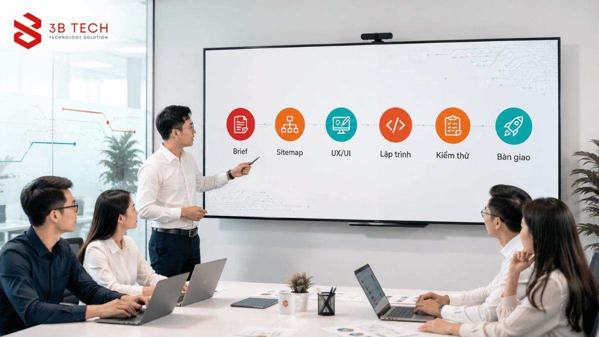 Timeline thiết kế website theo yêu cầu từ brief đến bàn giao