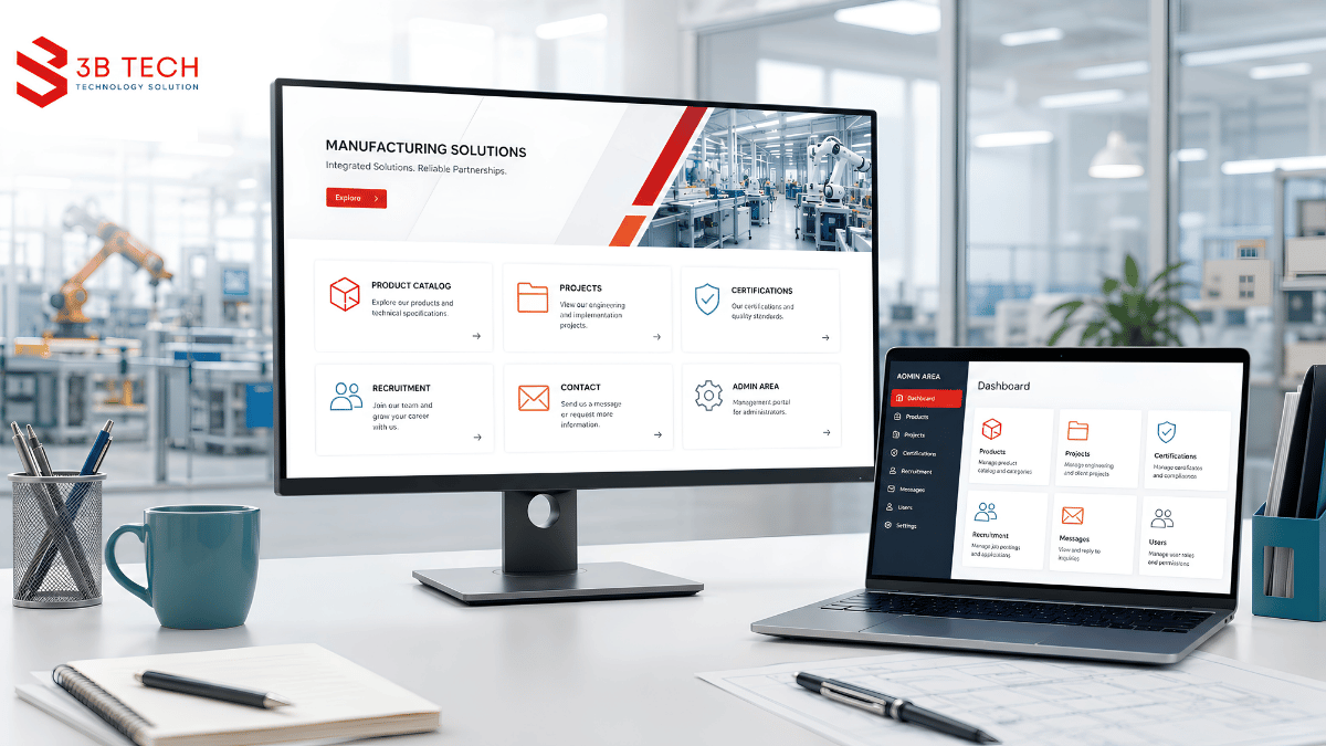 Dashboard chăm sóc website cho doanh nghiệp sản xuất tại Bình Dương