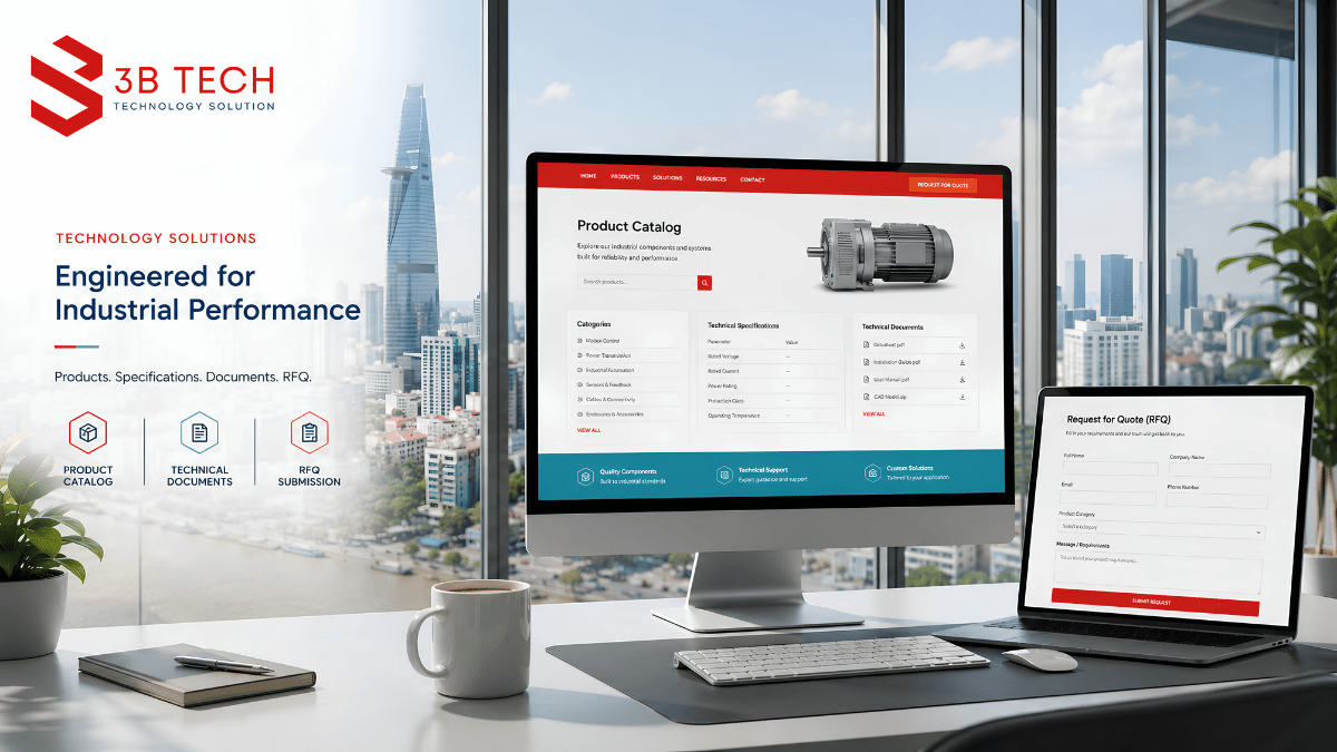Thiết kế website B2B tại TP.HCM với catalog và form báo giá