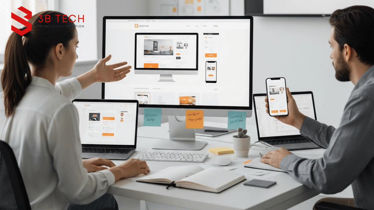 Kiểm tra giao diện dự án website doanh nghiệp trên desktop tablet và điện thoại