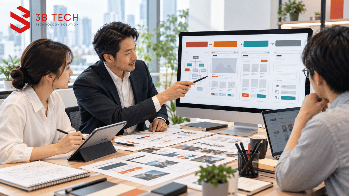 Buổi trao đổi yêu cầu dự án thiết kế website với chủ doanh nghiệp